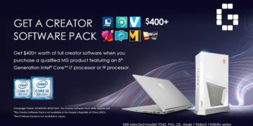 Redeem Free MSI Creator Software Pack Bundle Worth $400 USD With Purchase Of Selected MSI Models!