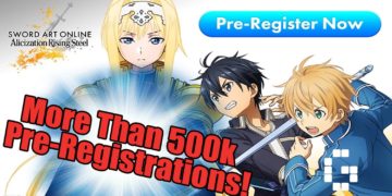 Sword Art Online Alicization Rising Steel Pre-Registration reached 500K!