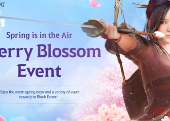 cherry blossoms black desert sea