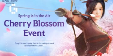 cherry blossoms black desert sea