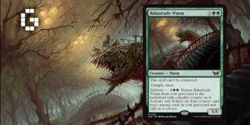 Upcoming Magic The Gathering Set Duskmourn Brings in Balustrade Wurm
