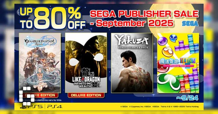 SEGA Publisher Sale on PlayStation Store Now Live