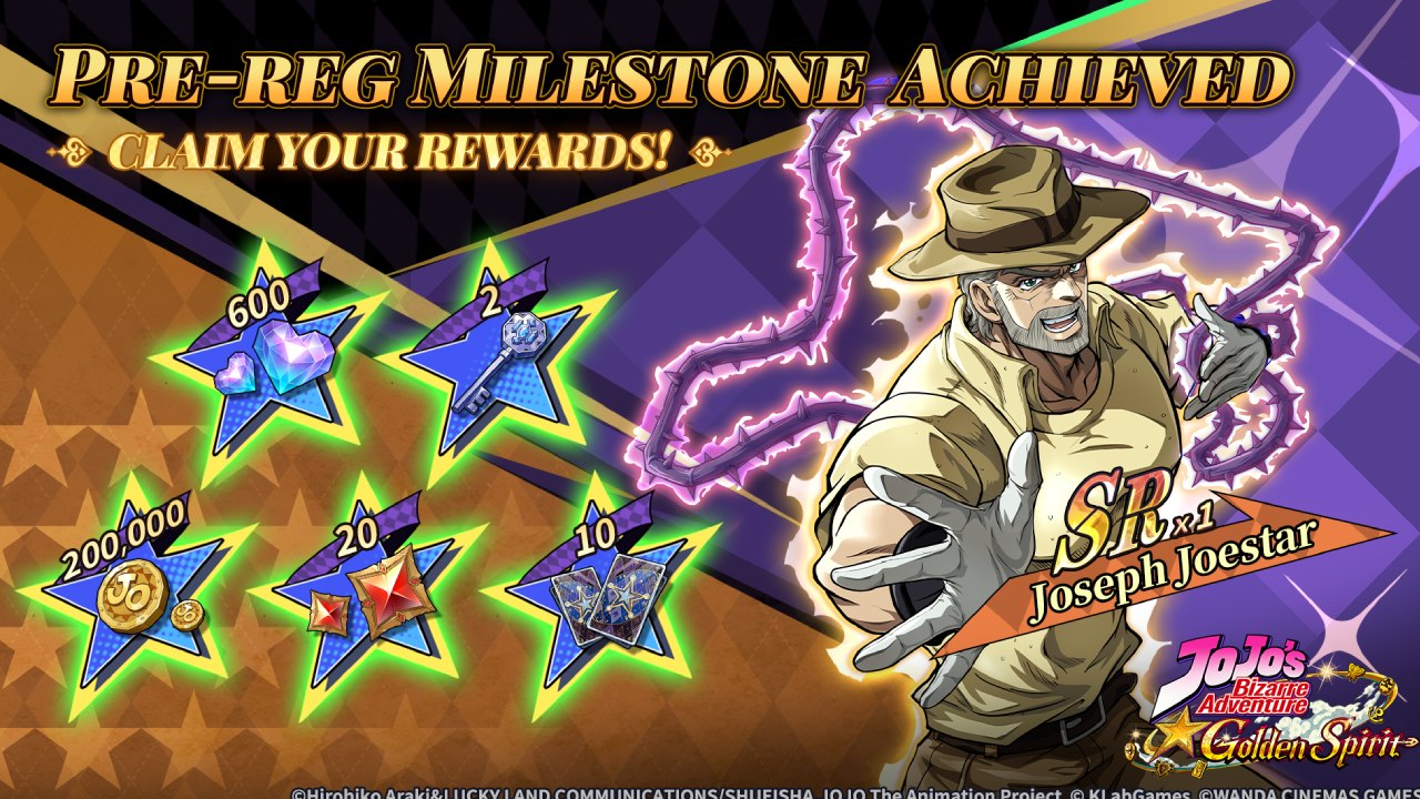 JoJo's Bizarre Adventure: Golden Spirit Pre-Registration Milestone